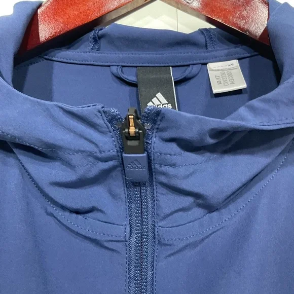 Adidas Jacket, Windbreaker, Blue & White, Zip-Up, Size See Measurements - Picture 2 of 14
